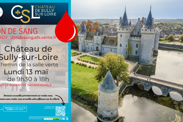 Collecte de don de sang au château de Sully-sur-Loire