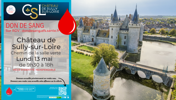 Collecte de don de sang au château de Sully-sur-Loire